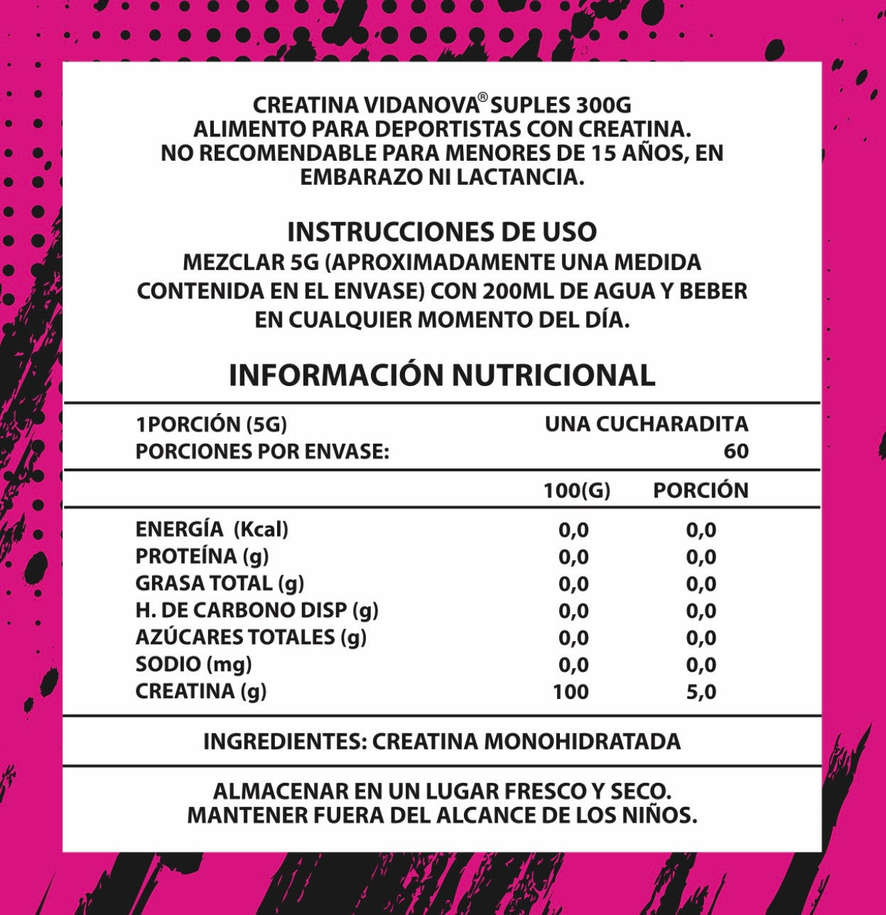 💎 Creatina Mujer Vidanova 300g