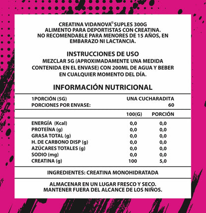💎 Creatina Mujer Vidanova 300g